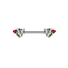 316L Surgical Stainless Steel Cubic Zirconia Heart Nipple Nail Rings WGC6B75-01-1