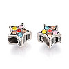 Alloy Rhinestone European Beads FIND-N009-17B-AS-2