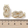 Brass Micro Pave Clear Cubic Zirconia Box Clasps KK-G491-01G-3