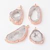 Natural Geode Agate Druzy Slice Pendants G-L461-04A-1