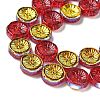 Half Electroplate Baking Paint Glass Beads Strands EGLA-K061-11A-AB02-3
