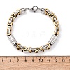 201 Stainless Steel Byzantine Chain Bracelets BJEW-B078-164GP-3