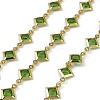 Brass Glass Rhombus Link Chains CHC-R001-05G-03-1