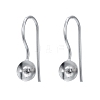 Rhodium Plated 925 Sterling Silver Earring Hooks X-STER-L054-57A-P-1