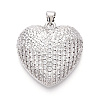 Brass Micro Pave Clear Cubic Zirconia Pendants KK-N268-52P-1