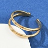 304 Stainless Steel Adjustable Open Cuff Rings for Women RJEW-K301-05G-3