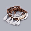 Natural Mixed Stone Beads Bracelets BJEW-JB03963-2