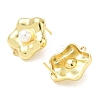 Brass Plastic Pearl Stud Earring Findings KK-G547-06G-2