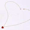 Valentine's Day Sterling Silver Pendant Necklaces NJEW-BB35440-G-2