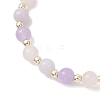 Natural Aquamarine & Rose Quartz & Amethyst Beaded Stretch Bracelets for Women BJEW-JB13357-3