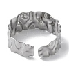 Non-Tarnish 304 Stainless Steel Textured Open Cuff Bangle for Women BJEW-Q770-02P-3