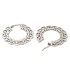 Non-Tarnish 304 Stainless Steel Hollow Flower Hoop Earrings EJEW-P248-03P-3