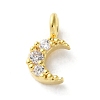 Brass Micro Pave Cubic Zirconia Charms KK-S513-09C-G-1