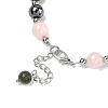 8mm Round Natural Rose Quartz & Natural Chinese Southern Jade & Synthetic Non-Magnetic Hematite Beaded Bracelets BJEW-PH01801-3