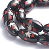 Handmade Printed Porcelain Beads PORC-G004-A14-3