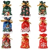 18Pcs 9 Styles Christmas Theme Plastic Packing Pouches Drawstring Bags ABAG-FS0001-04-3