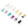 24Pcs 12 Styles Mixed Gemstone Chip Pendants PALLOY-TAC0166-3