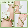Flower Polyester with Iron wire Upper Arm Cuff Bangles for Women AJEW-GF0014-08B-6