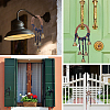 Gorgecraft 2Pcs 2 Style Rattan & Iron Witch Bells Wind Chimes Door Hanging Pendant Decoration WICR-GF0001-01-5