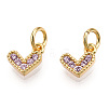 Brass Micro Pave Cubic Zirconia Charms KK-N227-33G-09-NF-2