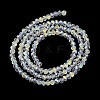 Electroplate Transparent Glass Beads Strands EGLA-A046-01A-21-3