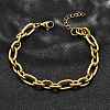 304 Stainless Steel Figaro Chains Bracelets for Men Women BJEW-R021-07G-2