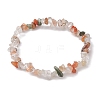 Natural Rutilated Quartz Chips Beaded Stretch Bracelets for Women BJEW-JB10046-14-2