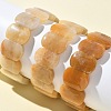 Natural Topaz Jade Beads Stretch Bracelets for Women Men BJEW-I323-02B-1