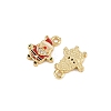 Brass Micro Pave Cubic Zirconia Charms KK-Z129-01G-05-2