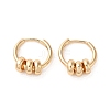 Brass Beaded Hoop Earrings EJEW-C073-28KCG-1