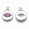 Brass Micro Pave Cubic Zirconia Pendants KK-S356-019P-NF-2