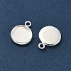 Flat Round Brass Pendant Cabochon Settings X-KK-K414-14B-S-2
