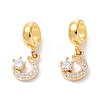 Brass Cubic Zirconia European Dangle Charms KK-B037-25G-1