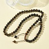 Adjustable Natural Mixed Gemstone Round Beaded Braided Necklaces G-H355-05-4