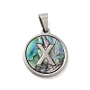 304 Stainless Steel with Paua Shell Pendants STAS-G268-02X-P-2