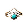 Alloy and Synthetic Turquoise Finger Rings FS-WG19095-05-5