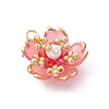 Handmade Glass Seed Beaded Sakura Pendants PALLOY-MZ00763-4