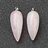 Natural Rose Quartz Pointed Pendants G-F705-01P-P-2