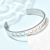 304 Stainless Steel Cutout Cuff Bangles for Women BJEW-H644-11P-1
