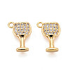 Brass Micro Pave Cubic Zirconia Charms X-KK-N263-67G-1