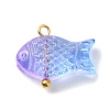 Transparent Spray Painted Glass Pendents PALLOY-JF02117-2