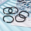 Natural Lava Rock & Alloy Beaded Stretch Bracelet BJEW-JB08309-2