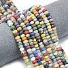 Natural Blue Spot Jasper & Dalmatian Jasper & White Jade Beads Strands G-P575-A30-6x4mm-01-1