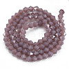 Opaque Solid Color Glass Beads Strands GLAA-Q080-4mm-B09-2