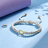 2Pcs 2 Colors Sterling Silver Spring Gate Rings STER-PH0004-59-4