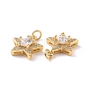 Star Brass Micro Pave Clear Cubic Zirconia Pendants KK-G435-38G-3