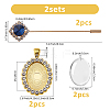 DIY Oval Alloy with Rhinestone Brooches Making Kits DIY-FH0009-70G-2