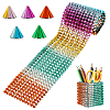 AHADERMAKER 12-Row Resin Spike Stud Cone Flatback Punk Rock Trim Mesh Bead Craft FIND-GA0003-72B-1