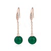 Round Imitation Agate Dangle Earrings for Girl Women EJEW-BB46369-B-3