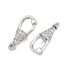SHEGRACE Brass Micro Pave Clear Cubic Zirconia Spring Gate Clasps XGRQ58856-750P-2